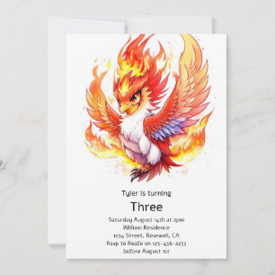 Phoenix Kinderverjaardagsuitnodiging Kaart