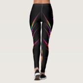 Phoenix - kleurrijke fractal kunst op zwart leggings (Achterkant)