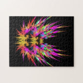 Phoenix - kleurrijke fractal kunst op zwart legpuzzel (Horizontaal)