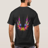 Phoenix - kleurrijke fractal kunst op zwart t-shirt (Achterkant)