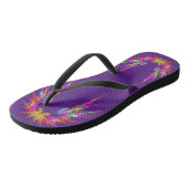 Phoenix - kleurrijke fractal kunst op zwart teenslippers (Schuin)