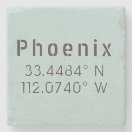 Phoenix Latitude Longitude Stenen Onderzetter