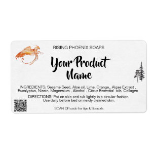 *~* Phoenix Lichaamscrème Gezichts Badzeep QR Etiket