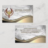 Phoenix Logo | Visitekaartje van marmer Stone (Voorkant / Achterkant)