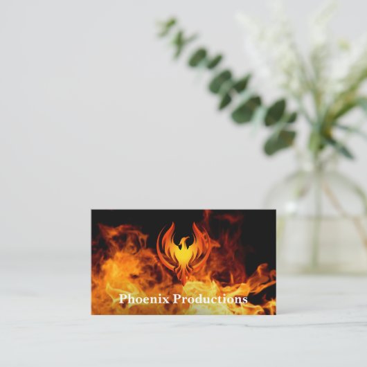 Phoenix-logo | Vuur Achtergrond Visitekaartje (Staand voorkant)