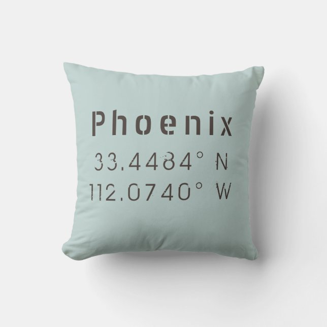 Phoenix Longitude Latitude-Sierkussen Kussen (Voorkant)