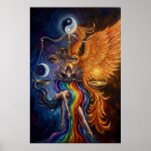 Phoenix & Lotus Spirituele Kunstposter Poster (Voorkant)