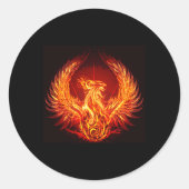 Phoenix magische vogel ronde sticker (Voorkant)
