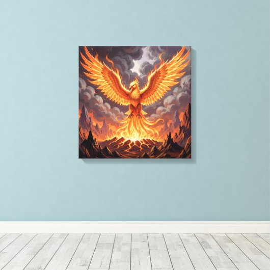 Phoenix Majestique Canvas Afdruk (Insitu (Houten vloer))