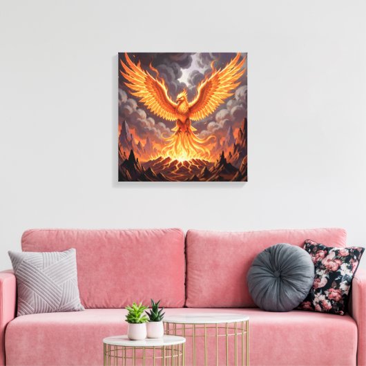 Phoenix Majestique Canvas Afdruk (Insitu (Woonkamer))