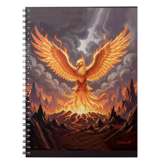 Phoenix Majestique Triptiek Wandkunst Notitieboek (Voorkant)