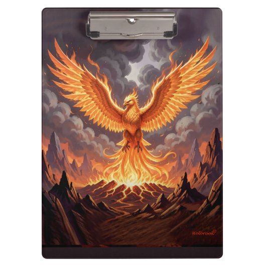 Phoenix Majestique Triptiek Wandschildering Klembord (Voorkant)
