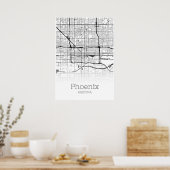 Phoenix Map - Arizona AZ - City Map Poster (Keuken)