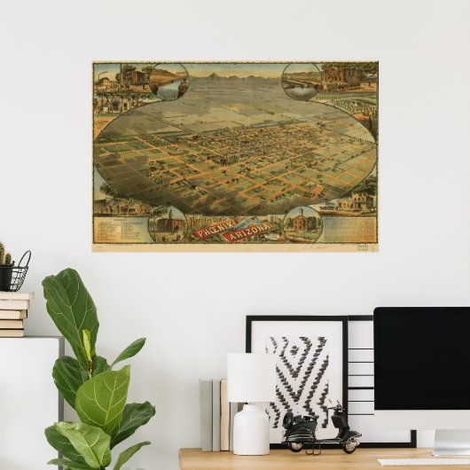 Phoenix Map Poster (Thuiskantoor)