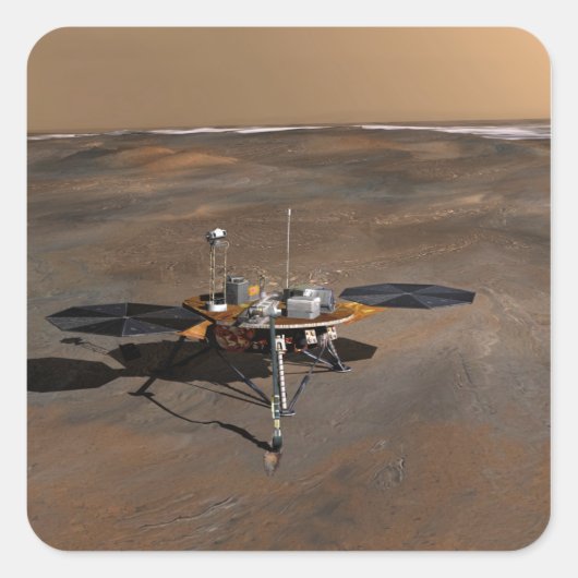 Phoenix Mars Lander 3 Vierkante Sticker (Voorkant)