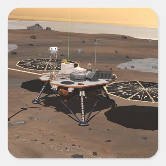 Phoenix Mars Lander 5 Vierkante Sticker (Voorkant)