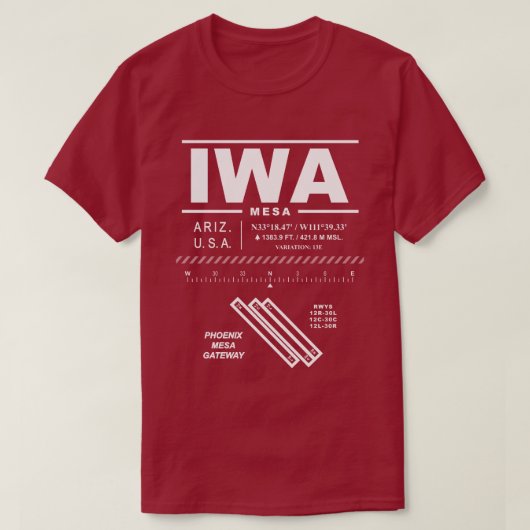 Phoenix–Mesa Gateway Airport IWA T-shirt (Design voorkant)