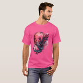 Phoenix Moon Fire Phoenix Bird Sakura Tree Mythica T-shirt (Voorkant volledig)