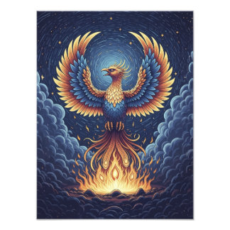 Phoenix: mystical world, symbol of good fortune foto afdruk