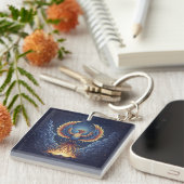 Phoenix: mystical world, symbol of good fortune sleutelhanger (Voorkant Rechts)
