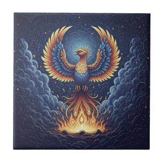 Phoenix: mystical world, symbol of good fortune tegeltje