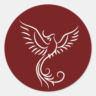 Phoenix Mystieke Vogel Rise Ronde Sticker