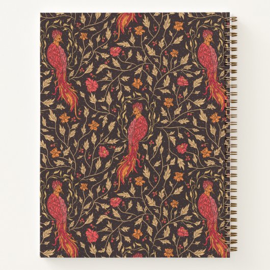 Phoenix Mythical Creature Crimson Red Notitieboek (Achterkant)