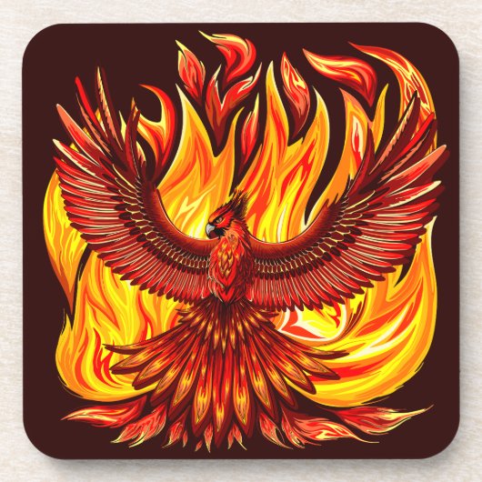 Phoenix mythologische onsterfelijke schepsel bier onderzetter (Voorkant)