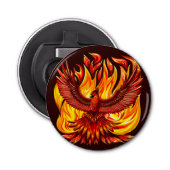 Phoenix mythologische onsterfelijke schepsel button flesopener (Voorkant)