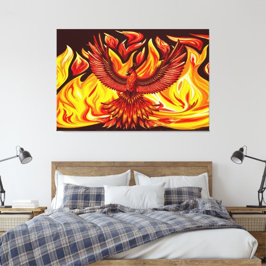 Phoenix mythologische onsterfelijke schepsel canvas afdruk (Insitu (Slaapkamer))