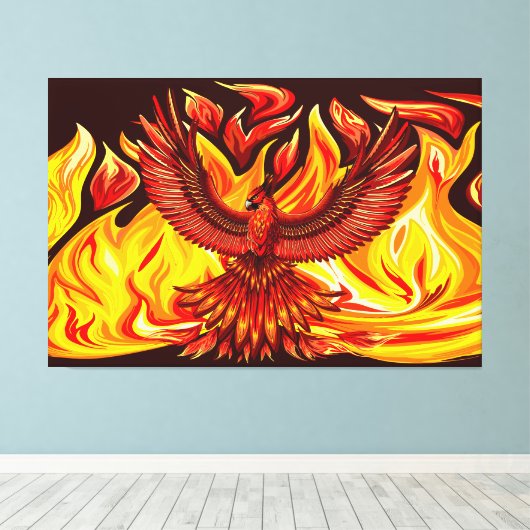 Phoenix mythologische onsterfelijke schepsel canvas afdruk (Insitu (Houten vloer))