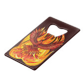 Phoenix mythologische onsterfelijke schepsel creditkaart flessenopener (Voorkant Gekanteld)