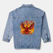 Phoenix mythologische onsterfelijke schepsel denim jacket (Achterkant)