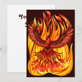 Phoenix mythologische onsterfelijke schepsel feestdagenkaart (Voorkant / Achterkant)