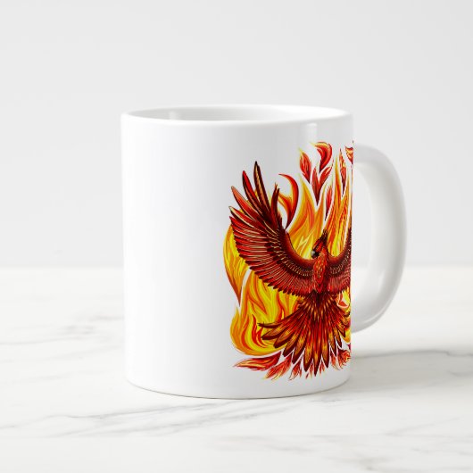 Phoenix mythologische onsterfelijke schepsel grote koffiekop (Voorkant rechts)