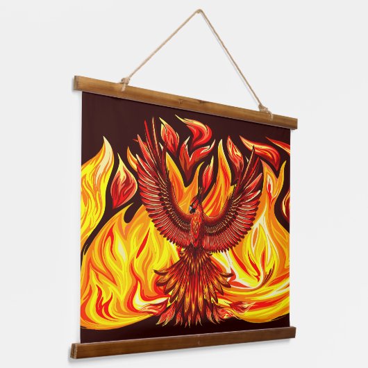 Phoenix mythologische onsterfelijke schepsel hangend wandkleed (Gebogen)