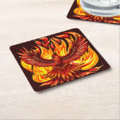 Phoenix mythologische onsterfelijke schepsel kartonnen onderzetters (Schuin)