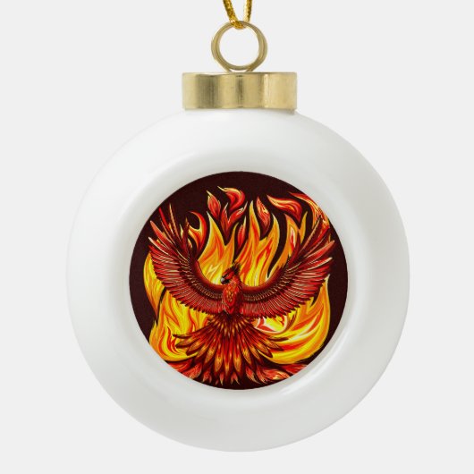 Phoenix mythologische onsterfelijke schepsel keramische bal ornament (Voorkant)