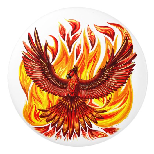 Phoenix mythologische onsterfelijke schepsel keramische knop (Voorkant)