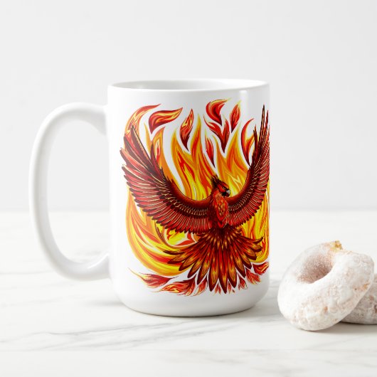 Phoenix mythologische onsterfelijke schepsel koffiemok (Met donut)