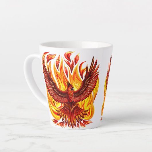 Phoenix mythologische onsterfelijke schepsel latte mok (Linkerhoek)