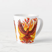 Phoenix mythologische onsterfelijke schepsel latte mok (Rechterhoek)