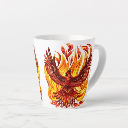 Phoenix mythologische onsterfelijke schepsel latte mok (Rechterhoek)