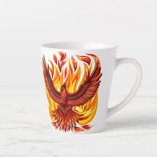 Phoenix mythologische onsterfelijke schepsel latte mok (Rechts)