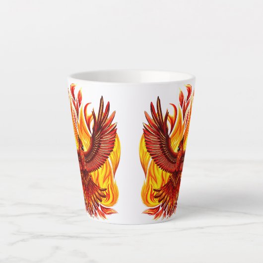 Phoenix mythologische onsterfelijke schepsel latte mok (Voorkant)