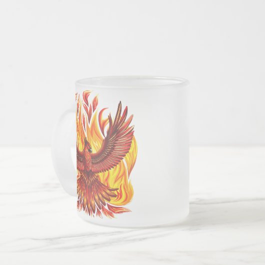 Phoenix mythologische onsterfelijke schepsel matglas koffiemok (Voorkant links)