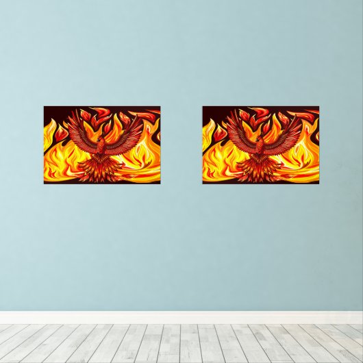Phoenix mythologische onsterfelijke schepsel muurkunst sets (Houten vloer)