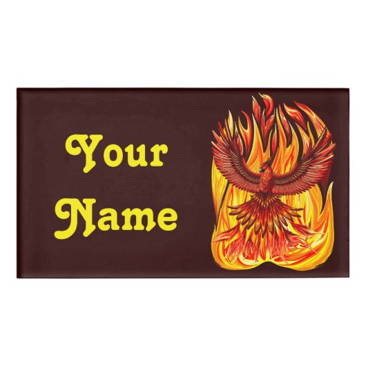 Phoenix mythologische onsterfelijke schepsel naambadge (Voorkant)