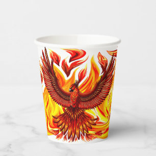 Phoenix mythologische onsterfelijke schepsel papieren bekers