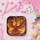 Phoenix mythologische onsterfelijke schepsel papieren bordje (Feest)